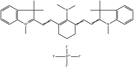 2-((E)-2-(2-(DIMETHYLAMINO)-3-[(E)-2-(1,3,3-TRIMETHYL-1,3-DIHYDRO-2H-INDOL-2-YLIDENE)ETHYLIDENE]-1-CYCLOHEXEN-1-YL)ETHENYL)-1,3,3-TRIMETHYL-3H-INDOLIUM TETRAFLUOROBORATE Struktur