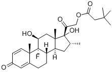 1,4-PREGNADIEN-9ALPHA-FLUORO-16ALPHA-METHYL-11BETA, 17ALPHA, 21-TRIOL 3,20-DIONE 21-T-BUTYLACETATE Struktur