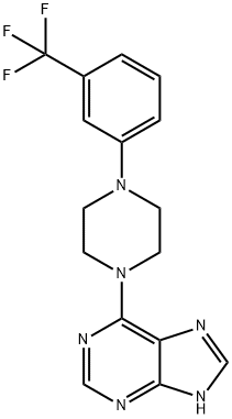 6-[4-[3-(Trifluoromethyl)phenyl]-1-piperazinyl]-9H-purine Struktur