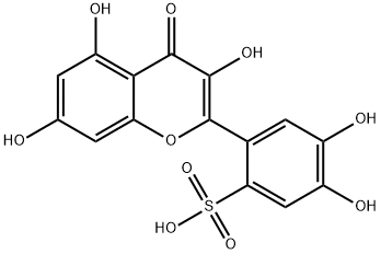 4,5-Dihydroxy-2-(3,5,7-trihydroxy-4-oxo-4H-1-benzopyran-2-yl)benzenesulfonic acid Struktur