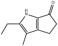 Cyclopenta[b]pyrrol-6(1H)-one, 2-ethyl-4,5-dihydro-3-methyl- (8CI,9CI) Struktur