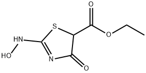 5-Thiazolecarboxylicacid,4,5-dihydro-2-(hydroxyamino)-4-oxo-,ethylester(9CI) Struktur