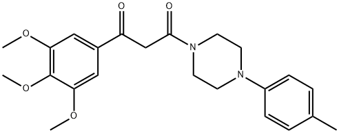 1-(p-Tolyl)-4-[3-(3,4,5-trimethoxyphenyl)-1,3-dioxopropyl]piperazine Struktur