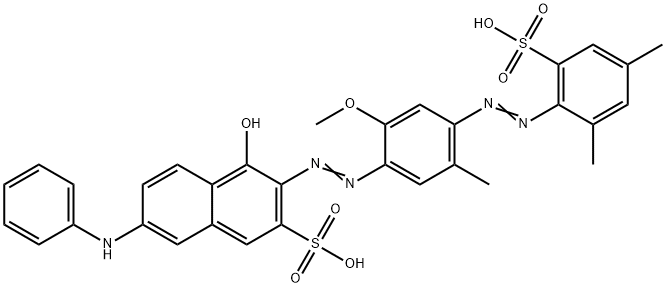 7-anilino-3-[[4-[(2,4-dimethyl-6-sulphophenyl)azo]-6-methoxy-m-tolyl]azo]-4-hydroxynaphthalene-2-sulphonic acid Struktur