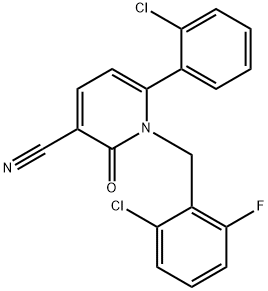 1-(2-chloro-6-fluorobenzyl)-6-(2-chlorophenyl)-2-oxo-1,2-dihydro-3-pyridinecarbonitrile Struktur