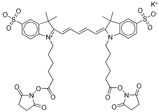 CYANINE 5 BIHEXANOIC ACID DYE, SUCCINIMIDYL ESTER, POTASSIUM SALT Struktur