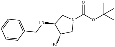 (3S,4S)-N-Boc-3-(benzylamino)-4-hydroxypyrrolidine Struktur