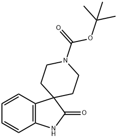 1,2-DIHYDRO-2-OXO-SPIRO[3H-INDOLE-3,4'-PIPERIDINE]-1'-CARBOXYLIC ACID 1,1-DIMETHYLETHYL ESTER Struktur