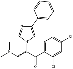 2-Propen-1-one,  1-(2,4-dichlorophenyl)-3-(dimethylamino)-2-(4-phenyl-1H-imidazol-1-yl)- Struktur