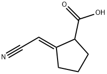 Cyclopentanecarboxylic acid, 2-(cyanomethylene)-, (E)- (8CI) Struktur