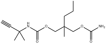 N-(1,1-Dimethyl-2-propynyl)carbamic acid 2-(carbamoyloxymethyl)-2-methylpentyl ester Struktur