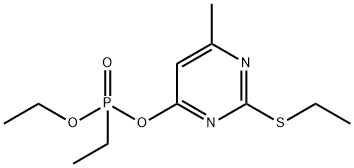 Ethylphosphonic acid ethyl 2-(ethylthio)-6-methyl-4-pyrimidinyl ester Struktur