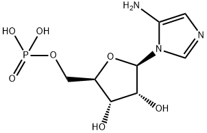 [5-(5-aminoimidazol-1-yl)-3,4-dihydroxy-oxolan-2-yl]methoxyphosphonic acid Struktur