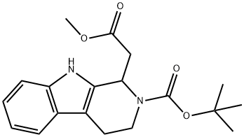 1H-PYRIDO[3,4-B]INDOLE-1-ACETIC ACID, 2-[(1,1-DIMETHYLETHOXY)CARBONYL]-2,3,4,9-TETRAHYDRO-, METHYL ESTER Struktur