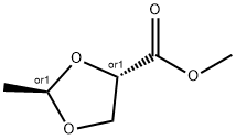 1,3-Dioxolane-4-carboxylicacid,2-methyl-,methylester,trans-()-(8CI) Struktur