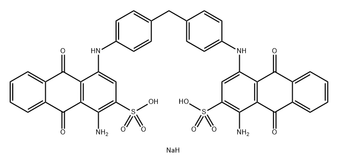 disodium 4,4'-[methylenebis(4,1-phenyleneimino)]bis[1-amino-9,10-dihydro-9,10-dioxoanthracene-2-sulphonate]  Struktur