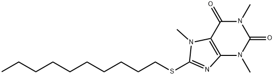 8-(Decylthio)-3,7-dihydro-1,3,7-trimethyl-1H-purine-2,6-dione Struktur