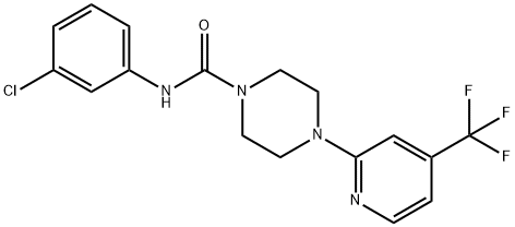 1-PIPERAZINECARBOXAMIDE, N-(3-CHLOROPHENYL)-4-[4-(TRIFLUOROMETHYL)-2-PYRIDINYL]- Struktur