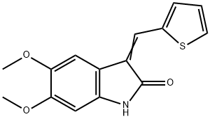 5,6-Dimethoxy-3-(2-thienylmethylidene)-1H-indolin-2-one Struktur