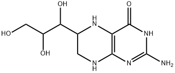 2-amino-6-(1,2,3-trihydroxypropyl)-5,6,7,8-tetrahydro-1H-pteridin-4-one Struktur