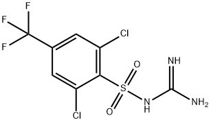 {[AMINO(IMINO)METHYL]AMINO}[2,6-DICHLORO-4-(TRIFLUOROMETHYL)PHENYL]DIOXO-LA MBDA~6~-SULFANE Struktur