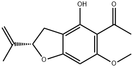 (+)-Methyl(2,3-dihydro-2-isopropenyl-4-hydroxy-6-methoxybenzofuran-5-yl) ketone Struktur