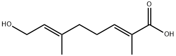 (2E,6E)-8-Hydroxy-2,6-dimethyl-2,6-octadienoic acid Struktur