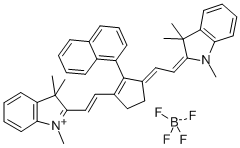 1,3,3-TRIMETHYL-2-((E)-2-(2-(1-NAPHTHYL)-3-[(E)-2-(1,3,3-TRIMETHYL-1,3-DIHYDRO-2H-INDOL-2-YLIDENE)ETHYLIDENE]-1-CYCLOPENTEN-1-YL)ETHENYL)-3H-INDOLIUM TETRAFLUOROBORATE Struktur