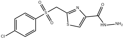 2-[[(4-CHLOROPHENYL)SULFONYL]METHYL]-1,3-THIAZOLE-4-CARBOHYDRAZIDE Struktur