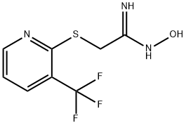 N'-HYDROXY-2-[[3-(TRIFLUOROMETHYL)PYRIDIN-2-YL]THIO]ETHANIMIDAMIDE Struktur