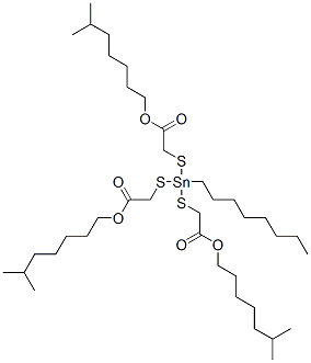 triisooctyl 2,2',2''-[(octylstannylidyne)tris(thio)]triacetate Struktur