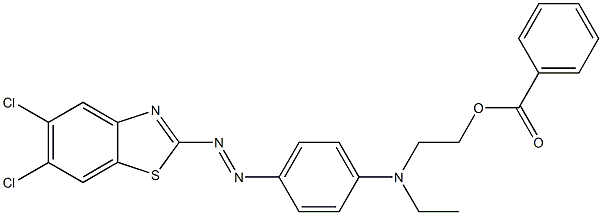 Ethanol, 2-[[4-[(5,6-dichloro-2-benzothiazolyl)azo]phenyl] ethylamino]-, benzoate(ester) Struktur