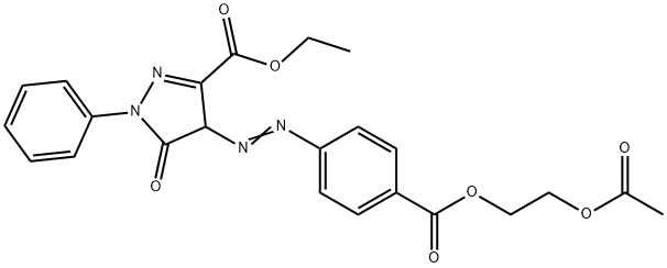 ethyl 4-[[4-[[2-(acetoxy)ethoxy]carbonyl]phenyl]azo]-4,5-dihydro-5-oxo-1-phenyl-1H-pyrazole-3-carboxylate  Struktur