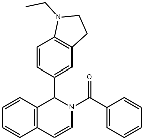 2-BENZOYL-1-(1-ETHYL-2,3-DIHYDRO-1H-INDOL-5-YL)-1,2-DIHYDROISOQUINOLINE Struktur