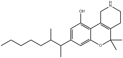 8-(1,2-Dimethylheptyl)-1,3,4,5-tetrahydro-5,5-dimethyl-2H-[1]benzopyrano[4,3-c]pyridin-10-ol Struktur