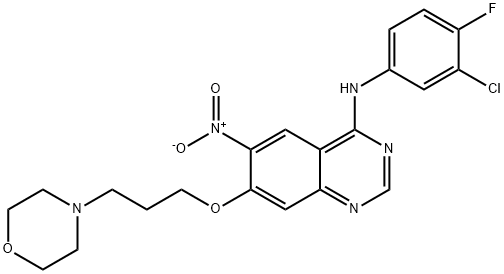 N-(3-chloro-4-fluorophenyl)-7-(3-Morpholino
propoxy)-6-nitroquinazolin-4-aMine Struktur