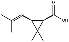 (1S-cis)-2,2-dimethyl-3-(2-methylprop-1-enyl)cyclopropanecarboxylic acid Struktur