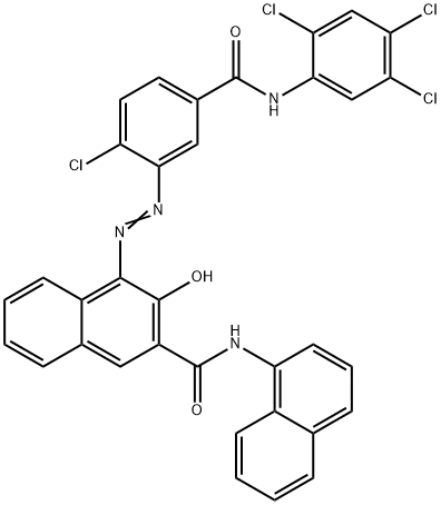 4-[[2-chloro-5-[[(2,4,5-trichlorophenyl)amino]carbonyl]phenyl]azo]-3-hydroxy-N-1-naphthylnaphthalene-2-carboxamide  Struktur