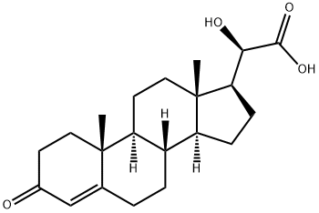 20-hydroxy-3-oxo-4-pregnen-21-carboxylic acid Struktur