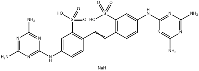 disodium 4,4'-bis[(4,6-diamino-1,3,5-triazin-2-yl)amino]stilbene-2,2'-disulphonate Struktur