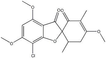 7-Chloro-4,4',6-trimethoxy-3',6'-dimethylspiro[benzofuran-2(3H),1'-cyclohexan]-3'-ene-2',3-dione Struktur