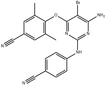 4-[[6-amino-5-bromo-2-[(4-cyanophenyl)amino]-4-pyrimidinyl]oxy]-3, 5 –dimethylbenzonitrile Structure