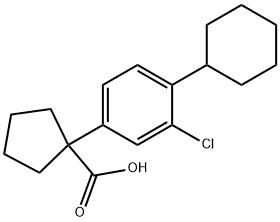 1-(3-Chloro-4-cyclohexylphenyl)cyclopentanecarboxylic acid Struktur