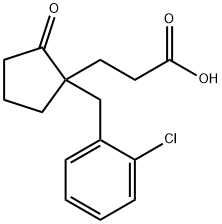 3-[1-[(2-chlorophenyl)methyl]-2-oxo-cyclopentyl]propanoic acid Struktur