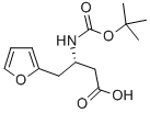 BOC-(S)-3-AMINO-4-(2-FURYL)-BUTYRIC ACID Struktur