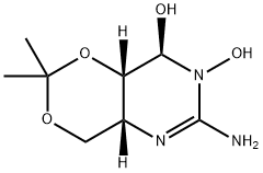 4H-1,3-Dioxino[5,4-d]pyrimidin-8-ol, 6-amino-4a,7,8,8a-tetrahydro-7-hydroxy-2,2-dimethyl-, (4aR,8R,8aS)- (9CI) Struktur