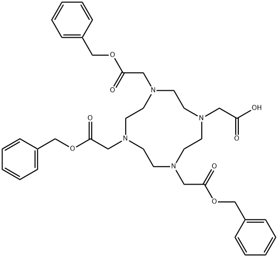 (4,7,10-TRIS-BENZYLOXYCARBONYLMETHYL-1,4,7,10TETRAAZA-CYCLODODEC-1-YL)-ACETIC ACID Struktur