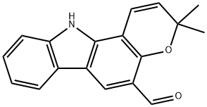 3,11-Dihydro-3,3-dimethylpyrano[3,2-a]carbazole-5-carbaldehyde Struktur