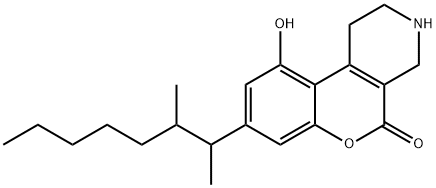 8-(1,2-Dimethylheptyl)-1,2,3,4-tetrahydro-10-hydroxy-5H-[1]benzopyrano[3,4-c]pyridin-5-one Struktur