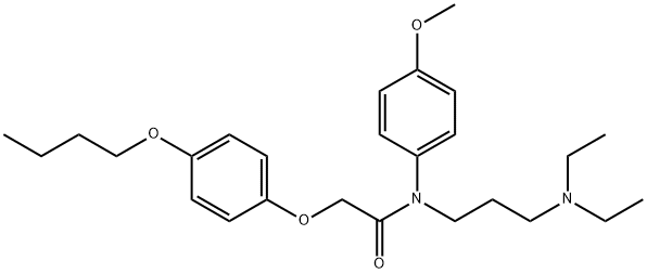 2-(p-Butoxyphenoxy)-N-[3-(diethylamino)propyl]-p-methoxyacetanilide Struktur